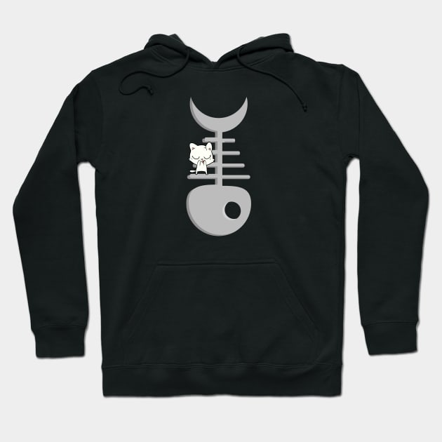 Cat and fish bone Hoodie by m-laP